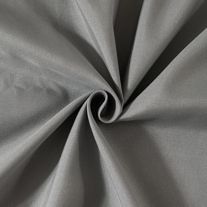 TSUTOMI Queen Size Grey Bed Skirt with Ruffles and Split Corners, 16 Inch Drop