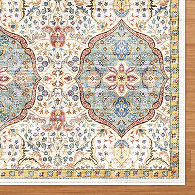 Gertmenian Indoor Bohemian Accent Rug - 3x5 Small, Non-Shedding, Ideal for High Traffic in Living Room, Bedroom, Entryway - Moroccan, Beige/Sand, 26832