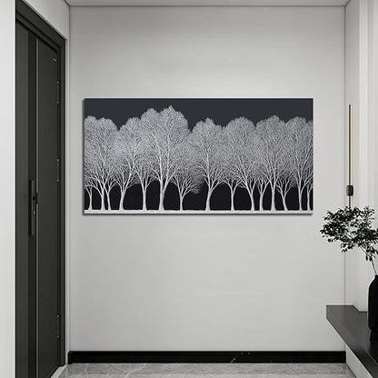 Trogonup Black and White Wall Art for Bedroom Large Forest Picture Landscape Tree Artwork for Living Room Home Office Modern Canvas Prints Ready to Hang 20"x40"