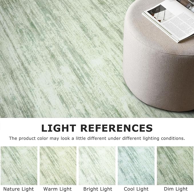 8x10 Modern Abstract Area Rug for Bedroom, Lime Green Large Super Soft Washable Rugs with Non-Slip, Non-Shedding Carpet for Living Room, Indoor Door Mat for Office Home Décor