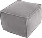 MeMoreCool Square Stuffed Pouf Ottoman Foot Rest, Corduroy Floor Pouf Foot Stool with Foam Chunk Filling, Soft Stuffed Ottoman Footrest for Living Room, Light Grey
