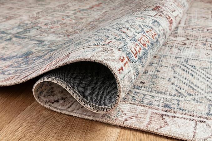 Loloi Chris Loves Julia Jules Collection JUL-07 Natural/Ocean 8'-6'' x 11'-6'', .13" Pile Height, Area Rug