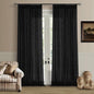 Linen Curtains 108 Inches Long 2 Panels Set for Living Room Farmhouse Boho Linen Textured Pinch Pleated Memory Shape Light Filtering Ceiling Semi Sheer 108 Inch Window Curtain with Hook Rings Black