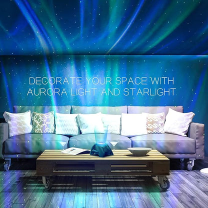 Northern Galaxy Light Aurora Projector with 33 Light Effects, LED Star Projector for Bedroom Nebula Lamp, Remote Control, White Noises, Bluetooth Speaker for Parties