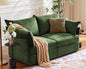 ABCASA Oversized Loveseat Sofa, Modern Modular Sectional Couch Green Fluffy Chenille Mid Century 2-Seat 24.5" Deep Seat for Apartment, Living Room, Bedroom