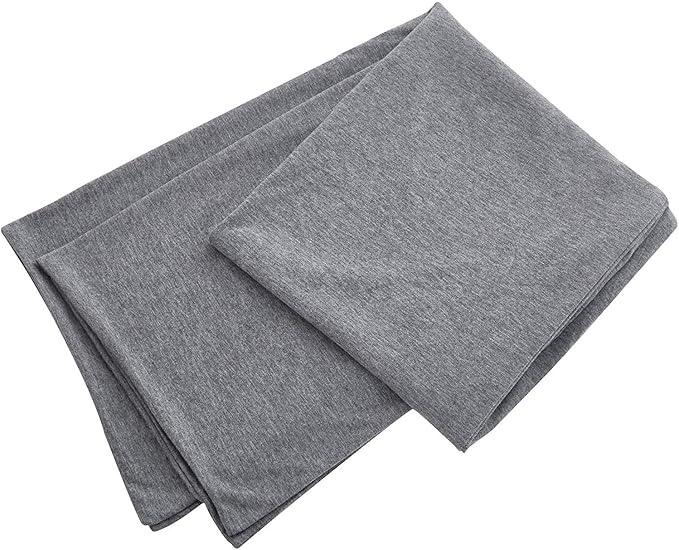 Oubonun 100% Jersey Cotton Body Pillow Cover with Zipper - Luxury Soft Removable Pillow Case - Long Fuzzy - Knitted (Grey, 21"X54")