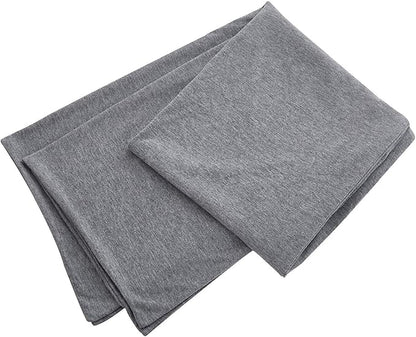 Oubonun 100% Jersey Cotton Body Pillow Cover with Zipper - Luxury Soft Removable Pillow Case - Long Fuzzy - Knitted (Grey, 21"X54")