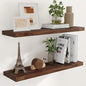40 Inch Floating Shelves for Wall, 9.3 Inch Deep Shelves for Books & Decor, Wall-Mounted Floating Shelf 40 Inch Long Set of 2, Rustic Wooden Shelf for Living Room, Bedroom, Kitchen, Walnut