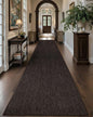 Color&Geometry Door Mat 2'4"x12' Runner Rug with Rubber Backing, Non Slip Washable Hallway Rug, Carpet Runners for Hallway Living Room Bedroom, Brown (Rolled-up NO Creases)