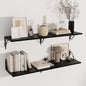 Dreamland Deep Floating Shelves, 48" W x 12" D Wall Shelves Set of 2, Wide Display Shelf Wall Mounted with Brackets, Bookshelf for Living Room, Bathroom, Bedroom, Black