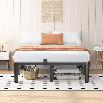 14 Inch King Heavy Duty 3500 lbs Bed Frame with Round-Corner Legs & Anti-Squeak Design – Quick Assembly Metal Platform, No Box Spring Needed