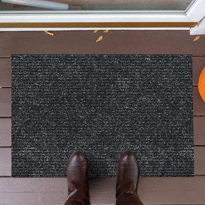 Ottomanson 2'7" x 4' Muddy Mat Entryway Rug Scraper Doormat - Non-Slip, Dirt Trapping for Indoor & Outdoor Use - Perfect for Kitchen, Garage, Patio & High-Traffic Areas, Black