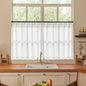 Beige White Linen Pleated Curtains 30 Inch Length Light Filtering Semi Sheer Mini Curtains Cafe Small Window Basement Bathroom Boho Farmhouse Pinch Pleat Short Semi Sheer Kitchen Drapes Camper RV