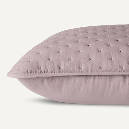 Amazon Basics Brushed Microfiber Quilt Set, Extra Soft with Natural Texture, 3-Piece,Queen/Full, Purple