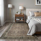 4x6 Vintage Washable Area Rug for Living Room,Low Pile Non Slip Carpet Non-Shedding Small Area Rug Soft Indoor Stain Resistant Rug Floral Print Mat for Bedroom Dining Room Brown Floral