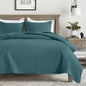 HORIMOTE HOME Quilt Queen Size Teal Blue, Lightweight Quilts for Summer Ultra-Soft Microfiber Modern Style Quilted Clouds Pattern Bedspread Quit Set 3 Pieces(1 Quilt and 2 Pillow Shams)