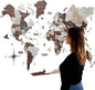 Handmade 3D Wood World Map Wall Art Large Wall Decor Track Your World Travels - Special for Home, Kitchen and Office (Large, Cappuccino)