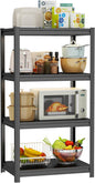 Storage Shelves, Garage Metal Shelving Unit, Adjustable, Double-Layer Column with Reinforced Ribs, Heavy-Duty, Capable of Bearing 600-3600 lbs (Black, 24 * 14 * 59, 4-Tier)
