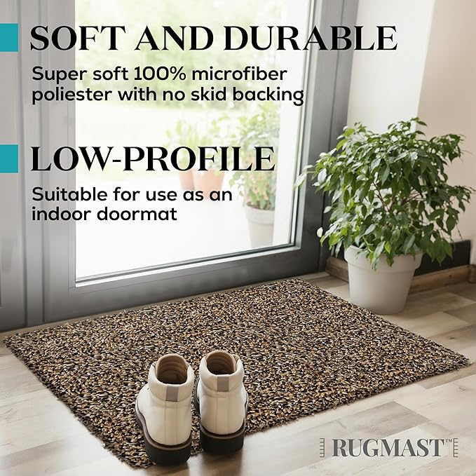 Premium Microfiber Indoor Door Mat – 24"x36" Washable Entry Mat, Non-Slip, Waterproof Backing, Super Absorbent, Low Profile Entryway Doormat for Indoor Entrance