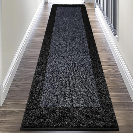 Machine Washable Kitchen Rug 24" x 96", Non Slip Kitchen Mat for Floor, Absorbent Entrance Runner Rug for Bedroom, Hallway, Bathroom, Door (Roll Packing)