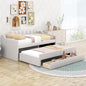 Favfurish Twin Size Upholstered Daybed with Trundle and 3 Lower Drawers,Linen Sofa Bed for Apartment Living Room Guest Room,Solid Wood Day Bed Frame,No Box Spring Needed,Beige