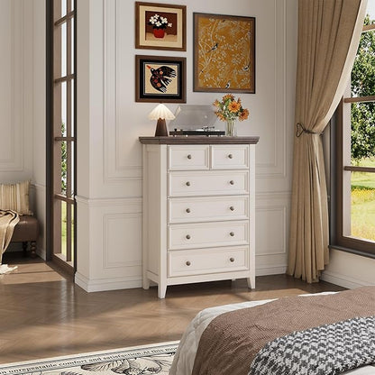 Tall Dresser for Bedroom 6 Drawers Dresser,6 Chest of Drawers Storage Cabinet for Living Room,Filing Cabinet for Home Office