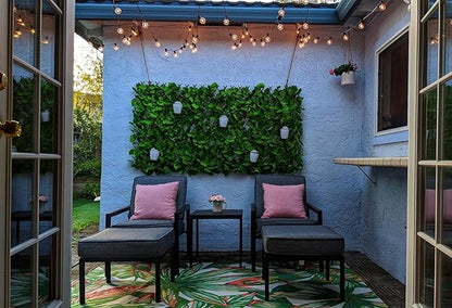 GLANT Expandable Fence Privacy Screen for Balcony Patio Outdoor,Decorative Faux Ivy Fencing Panel,Artificial Hedges (Single Sided Leaves) (2, Dark Green)