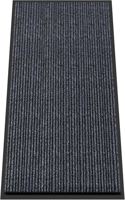 Kuyal Front Door Mat, 2'x4' Indoor Outdoor Entrance, Commercial Floor Inside Outside Entrance, Heavy Duty Durable Welcome Mat, Rubber Backing Non Slip Outdoor Rug for Entryway,Dark Gray