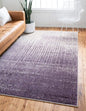 Unique Loom Del Mar Collection Area Rug - Jennifer (9' x 12' Rectangle, Purple/ Ivory)