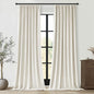 Topfinel 102 Inches Long Custom Blackout Linen Curtains, Pinch Pleated Noise Cancelling Curtains with Pin Hooks for Traverse Rods, Burlap Viral Drapes 2 Panels for Living Room Master Bedroom