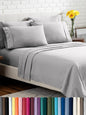 Bare Home Hotel Luxury Twin Sheet Set, Extra Soft - 4 Piece Set - Deep Pockets - Easy Fit - Cooling & Breathable - Wrinkle, Fade, Stain Resistant - Includes 2 Pillowcases (Twin, Light Grey)