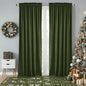 StangH Moss Green Velvet Curtains - Luxury Green Bedroom Curtains Rod Pocket Blackout Room Darkening Window Drapes for Dining Room/Hall, W52 x L108, 2 Panels