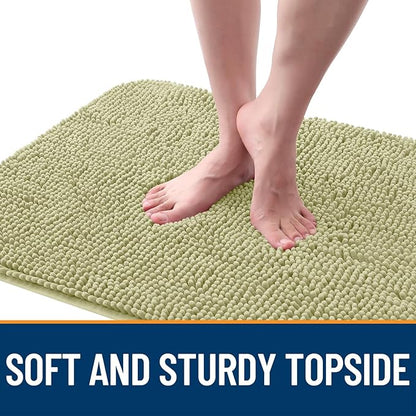 OLANLY Dog Door Mat for Muddy Paws 30x20, Absorbs Moisture and Dirt, Absorbent Non-Slip Washable Doormat, Quick Dry Chenille Mud Mat for Dogs, Entry Indoor Entryway Carpet for Inside Floor, Vanilla