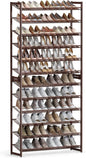 SONGMICS Shoe Rack, 12-Tier Shoe Organizer, Metal Rack for Garage, Set of 2, 6-Tier Stackable Shelf, with Adjustable Flat or Angled Shelves, Holds 48-60 Pairs, Bronze ULMR12A