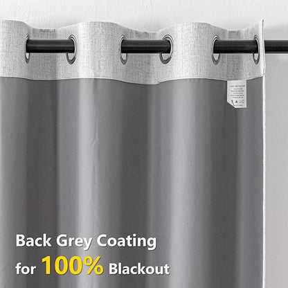 100% Blackout Curtains 96 Inches Long 2 Panels Set, Black Out Curtains for Living Room, Off-White Thermal Insulated Grommet Drapes Bedroom Luxury Decor Privacy(52W × 96L inch, Off-White)