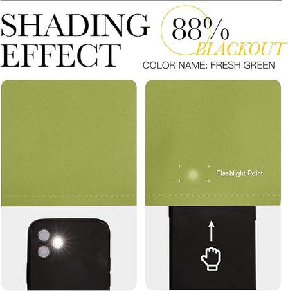 NICETOWN Room Darkening Draperies Curtains Panels - Window Treatment Thermal Insulated Solid Grommet Room Darkening Curtains/Panels/Drapes for Bedroom (Fresh Green, Set of 2, 66 by 84 Inch)