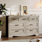 7-Drawer Dresser for Bedroom, Modern Wooden Chest of Drawers with Metal Handles, Anti-Tipping Design, Sturdy and Stable Storage Organizer for Living Room, Entryway, Home Office