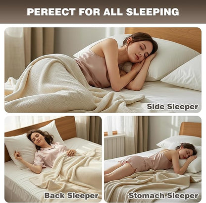 Feather Down Pillows Standard Size Set of 2 Pack, Luxury Hotel Collection Bed Pillow, Soft Medium Firm Feathers Pillow For Sleeping, Down Surrounded Gusseted Pillows for Side Back Stomach Sleepers