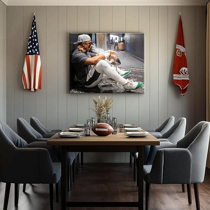 B.B.F MAKE 2025 Super Canvas Bowl Wall Art Champions Eagles Poster Print Philadelphia Hurts Painting Canvas Wall Decor Sports Stars Picture Modern Bedroom Living Room Home Decoration, Framed 20x24inch