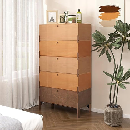 Stackable 3 Drawers Dresser, Customizable Chest of Drawers for Bedroom, Living Room, Hallway, Entryway, Mid-Century Style Furnitures Cabinet, 30 inch Width Tri-Color Comb (1 pcs)