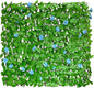 GLANT Expandable Fence Privacy Screen for Balcony Patio Outdoor,Decorative Faux Ivy Fencing Panel,Artificial Hedges (Single Sided Leaves) (2, Blue Flowers)