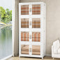 Large Stackable Storage Bins with Lids, 660QT-165QT*4Tier Foldable Cabinet for Closet Organizers, Plastic Storage Containers Box with Wheels