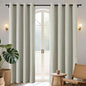 Joydeco Light Beige Blackout Curtains 120 Inches Long, Extra Long Curtains 120 Inch Length 1 Panel for Bedroom, Thermal Insulated Linen Black Out Curtains with Grommets(100x120, Light Beige)
