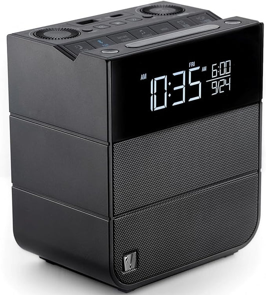 Soundfreaq Sound Rise II, SFQ-16: Bedside Alarm Clock Radio & Bluetooth Speaker, with Large Display Screen, FM Radio, Fast USB Charging, and Nature Sound
