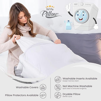 Wife Pillow the Side Sleeper Pillow with Arm Hole for Shoulder Pain - Arm Tunnel Pillow for Side Sleepers, Shoulder Relief & Neck Support Comfort Sleep Pillow for Adults - Charcoal Shredded MemoryFoam