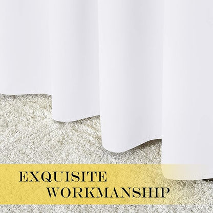 NICETOWN Bedroom Curtain Room Darkening Drapery 102 inches Length - Home Fashion Thermal Insulated Grommet Room Darkening Curtain for Living Room (White, 1 Panel, 52 x 102 inches)
