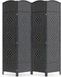 4 Panel Room Divider,6Ft Folding Privacy Screen,Tall - Extra Wide Foldable Panel Partition Wall Divider with Diamond Double-Weaved Hand-Woven Design Room Screen Divider