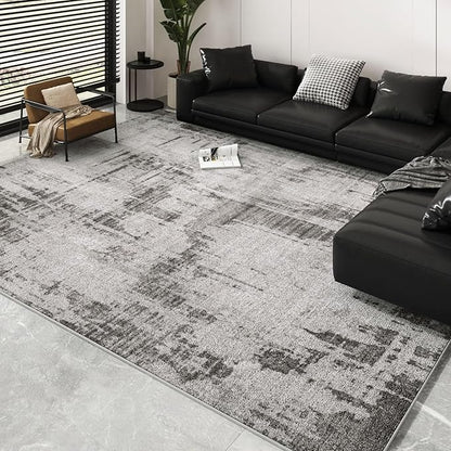 Area Rugs 6x9, Machine Washable Neutral Modern Abstract Soft Rugs for Living Room Large Carpet for Floor Non Slip Rug Under Dining Table Bed Grey Home Office | Grey