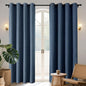Joydeco Blackout Curtains 95 Inches Long 2 Panels Burg, Room Darkening Curtains for Bedroom, 100% Black Out Textured Thermal Drapes Privacy Protection 2 Panels Set(W52 x L95 Inch, Navy Blue)
