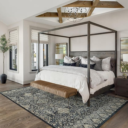 Gertmenian Indoor Boho Rug - 2x6 Runner, Non Slip, Super Strong, Ideal for High Traffic Areas in Entryway, Bedroom, Kitchen - Tanis, Anthrocite, 28527